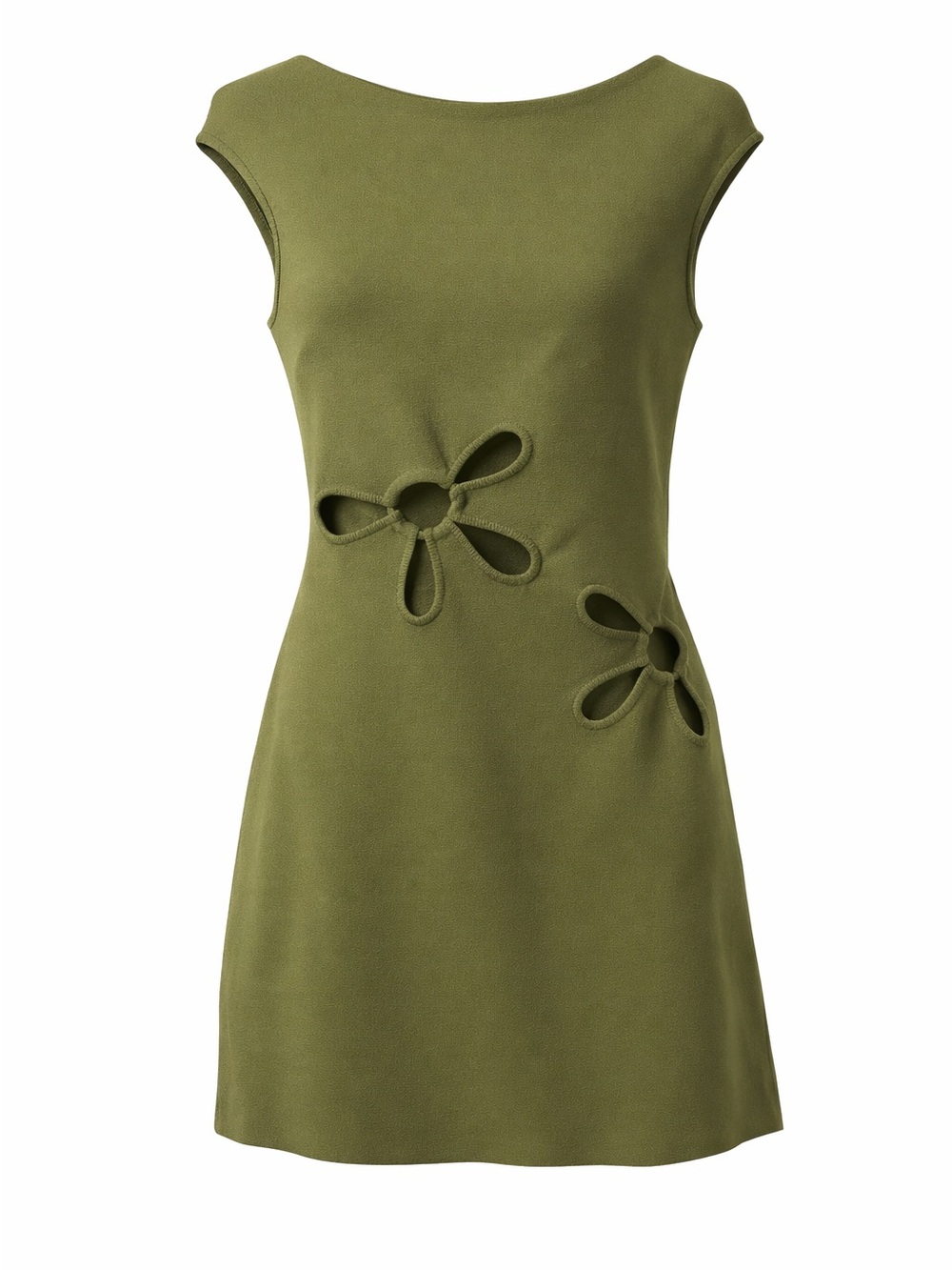 Cult gaia Yudi Olive Green Floral Cutout Mini Dress